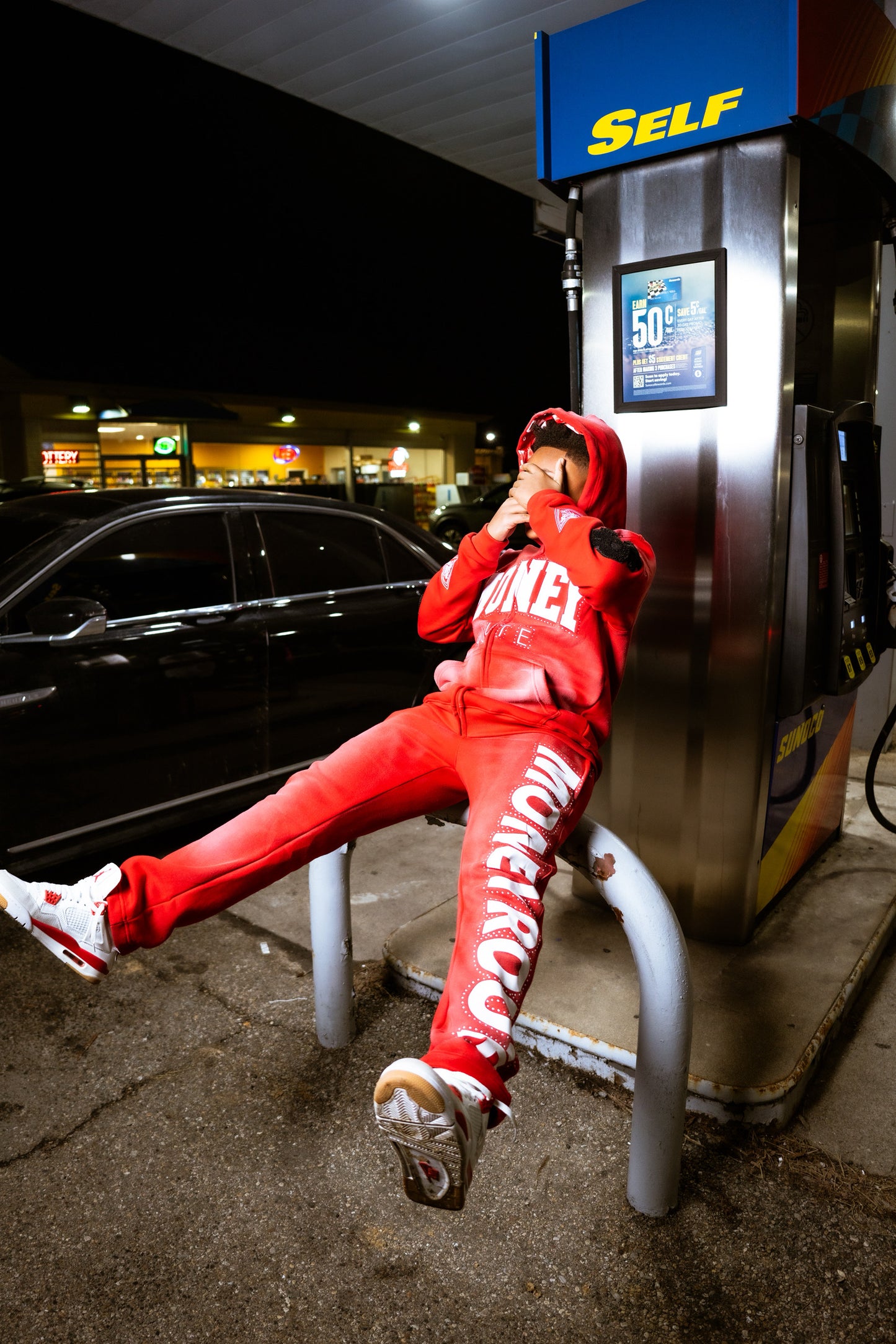 “Faded Red” MoneyRoute SweatSuit